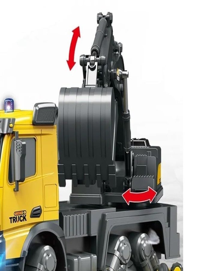 Onecado 2.4G 1:14 Rc Truck Crane Digger Model Bucket Arm Excavator Construction Hydraulic Rc Toy with Music Light for Kids Toddlers (Big Size) - Image 3
